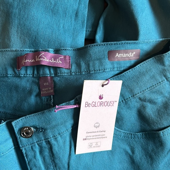 Blue Amanda Slimming Jeans Gloria Vanderbilt NWT Size 18 Short - Picture 6 of 10
